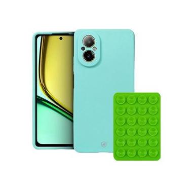 Imagem de Kit Capa Silicon Veloz para Realme C67 +  Ventosa - Verde - Gshield