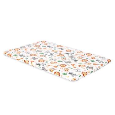 Imagem de Trocador de Fraldas para Cômoda Bebê Slim Impermeável, 44x2x66 cm, Espuma Densidade 14, Atóxico, BPA Free (Laranja Safari)