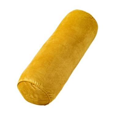 Imagem de KiBcsLic Travesseiro Cervical em Formato de Rolo, Travesseiro Redondo para Apoio do Pescoço e da Coluna Lombar ao Assistir TV, Amarelo
