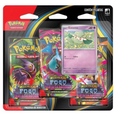 Imagem de Pokémon TCG Triplo Cottonee Fogo Fantasmagorico - Copag
