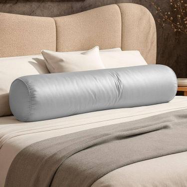 Imagem de Almofada Travesseiro Bastão Tubo Rolo Dot 140cm Macia Veludo Cinza Claro - Desk Design