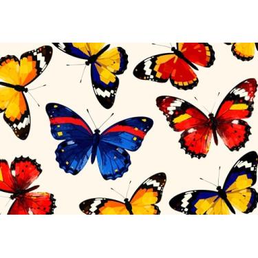 Imagem de kaiwern Tapete de boas-vindas com borboleta, colorido, borboleta, tapete de entrada ao ar livre, tapete decorativo para entrada externa, sala de estar, decoração de cozinha, 38 x 58 cm