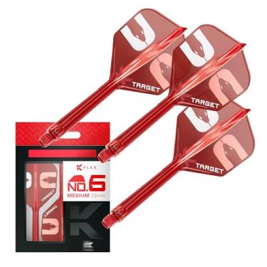 Imagem de Target Darts Sistema de voo e eixo Nathan Aspinall "ASP" K-Flex, vermelho | Nº 6 Kflex – Voos e eixos All-in-One K Flex médios (33 mm), acessórios profissionais para dardos