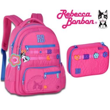 Imagem de Kit Mochila de Costas Oficial Rebecca Bonbon Flower Power 17,5" RB2623
