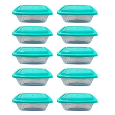 Imagem de Conjunto de 10 Potes Herméticos de Vidro com Tampa Preta, Recipientes para Armazenamento de Alimentos (10 VERDE)