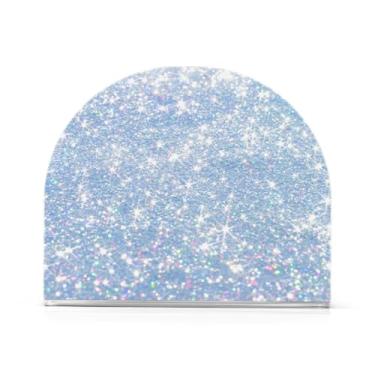 Imagem de Porta-guardanapos de mesa com glitter pérola, 1 pacote com bandeja de guardanapo para banheiro, suporte de guardanapo de plástico