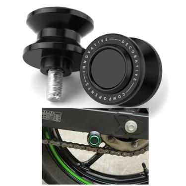 Imagem de GOXMOTO Carretéis de braço oscilante de 8 mm deslizantes de quadro traseiro de motocicleta de alumínio compatível com K.awasaki Ninja 400 500 650 1000SX ZX4R ZX4RR ZX6R ZX10R ZX-4R ZX-4RR ZX-6R ZX-10R