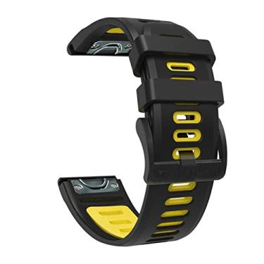 Imagem de BKUANE Pulseira de relógio de silicone de ajuste rápido 26mm para Garmin Fenix 7X 6X Pro/5X Plus/3 HR/Enduro/Descent MK1 Mk2 Mk2i Pulseira de relógio inteligente (Cor: Cor D, Tamanho: