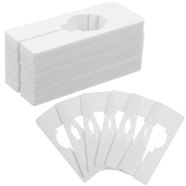 Imagem de Pacote com 100 divisórias de plástico para rack de roupas, divisórias retangulares para pendurar roupas, etiquetas em branco para armário, loja de panos, lojas de departamento, branco