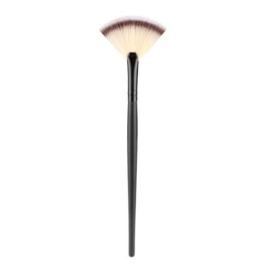 Imagem de Pincel de maquiagem em forma de leque, ferramenta de contorno de realce suave, design de três cores