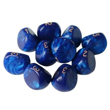 Imagem de Luwecf Conjunto de 10 Dados de Acrílico para Jogos, Brinquedos Divertidos E Lembrancinhas de Festa, Ideais para Karaokê E Jogos de Mesa, Azul