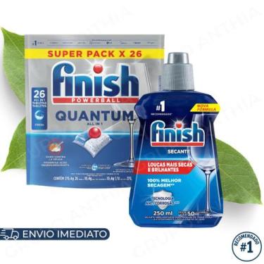 Imagem de Kit Finish Detergente em Tablete 26tabs e Secante 250ml para Lava Louç
