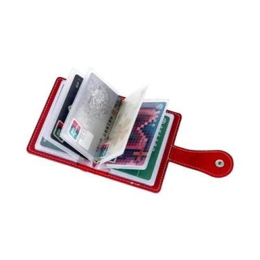 Imagem de Carteira De Couro Unissex Com Bloqueio RFID, 26 Compartimentos, Porta-