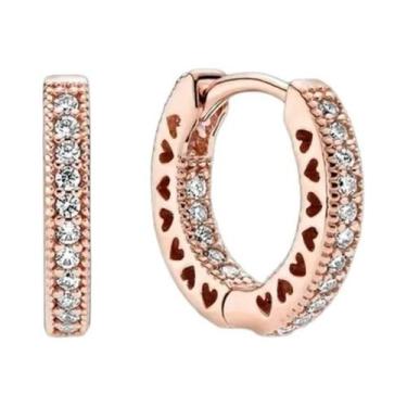 Imagem de Brincos De Argola Femininos Em Prata 925 Com Flor Azul E Pingente Em F