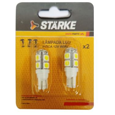 Imagem de Lâmpada Pisca 9 LED`s 12W W5W Esmagadinha (par)