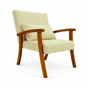 Imagem de Kit 2 Poltrona Jade Boucle Almofada Estofada Sala De Estar Moderna Decorativa