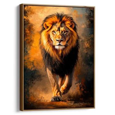 Imagem de Quadro decorativo Leão Bronze - Mioquadros, 120x80 cm, Tabaco