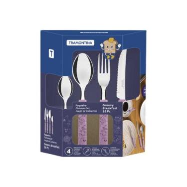 Imagem de Faqueiro Inox 16 PC Groovy Break Lavanda - Tramontina