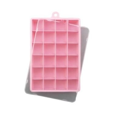 Imagem de Forma De Gelo De Silicone Com 24 Cavidades E Tampa Quadrada Incluída, 