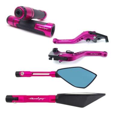 Imagem de Kit Manete Manopla Retrovisor Hornet Cb600f Gravado a laser - NoBrand,