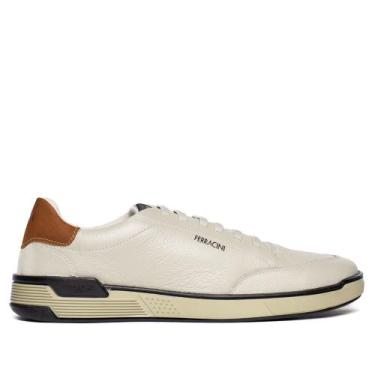 Imagem de Sapatênis Masculino Ferracini Milan Couro Bege Claro, Bege claro, 41