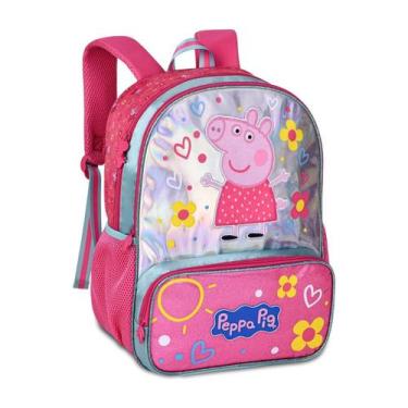 Imagem de Mochila de Costas Infantil Holográfica Peppa Pig
