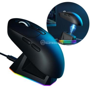Imagem de Mouse Gamer Sem Fio PAW 3311 24000 DPI RGB C/ Bateria Recarregável BKR
