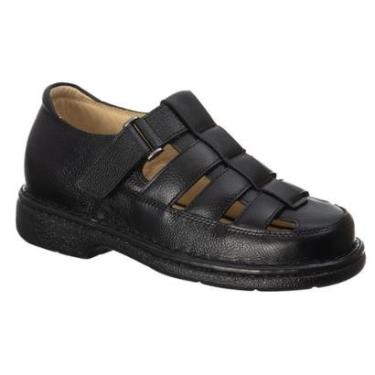Imagem de Sandália Masculina Couro Tira Aderente Macia Conforto Casual-Masculino