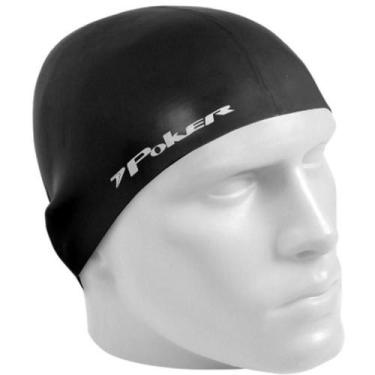 Imagem de Touca para Natacao Silicone Preta - Poker