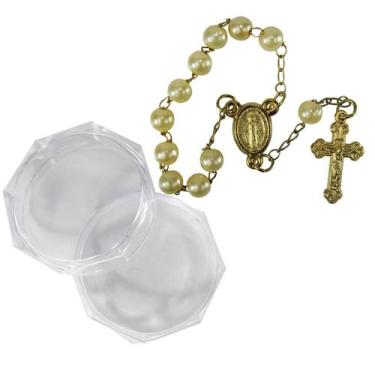 Imagem de Mini Terço Dourado com Embalagem Italiana - SJO Artigos Religiosos, Cr