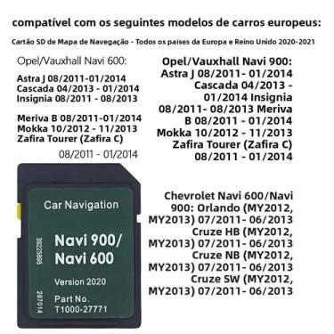 Imagem de Cartão SD GPS Opel Chevrolet Navi 900/600 Mapas De Navegação Para Toda