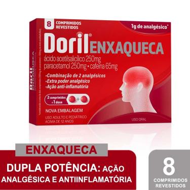 Imagem de Doril Enxaqueca Ácido Acetilsalicílico 250mg + Paracetamol 250mg + Cafeína 65mg 8 comprimidos 8 Comprimidos Revestidos