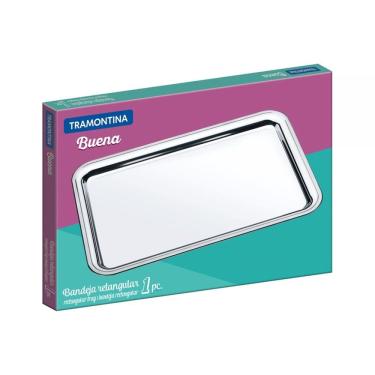 Imagem de Bandeja Retangular Tramontina Buena em Aço Inox 49x33 cm Tramontina