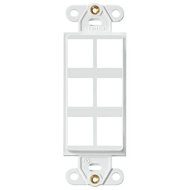 Imagem de Leviton Inserção decorativa QuickPort 41646-W, 6 portas, branca