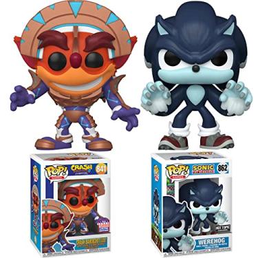 Imagem de Crash Arcade Game Character Bandicoot Figure Exclusive Metallic Bundled with Sonic The Hedgehog Pop! Games Werehog Figure Exclusive Fueled Team 2 Items