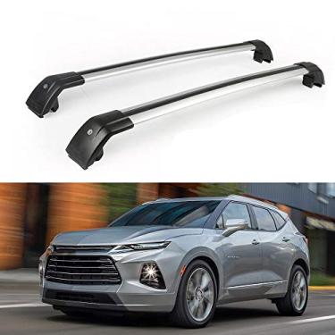 Imagem de UDP-Auto 2 peças serve para Chevrolet Chevy Blazer 2019 2020 2021 2022 barra transversal ajustável barra transversal trilho de teto bagagem, bagagem, bagagem, bagagem, bagagem, bagagem, barra de rack de telhado, prata