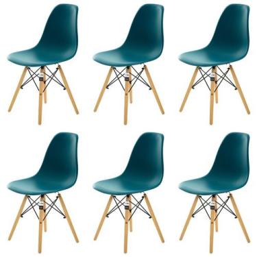 Imagem de Conjunto 6 Cadeiras Charles Eames Eiffel Azul Escuro - Kza Bela