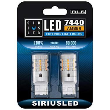 Imagem de SIRIUSLED RLS 7440 7440A Resistor Embutido Anti Hiper Piscante Lâmpada LED Luz de Sinal Âmbar Laranja Corpo de Alumínio Completo Sem Erros de Filamento Único Pacote com 2