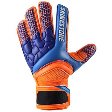 Imagem de Luvas de goleiro de futebol ao ar livre para treinamento esportivo luvas de látex macio forte aderência proteção de dedo para homens e mulheres, azul, 8 (comprimento: 18 cm)