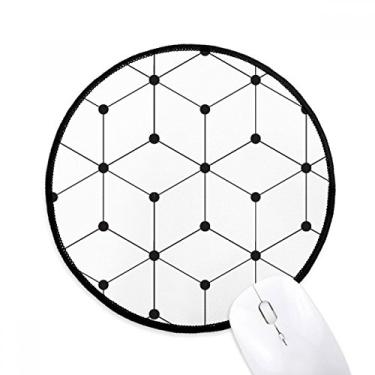 Imagem de DIYthinker Hexagon Line Art Grain Illustration Pattern Mouse Pad Desktop Office Tapete Redondo para Computador