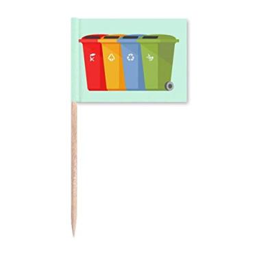 Imagem de Care Environment Classify Dustbin Toothpick Flags Marcador Topper Decoração de Festa