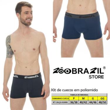 Imagem de Kit 06 Cuecas Boxer Adulto Poliamida Sortidas Zôobrazil - Tam: M