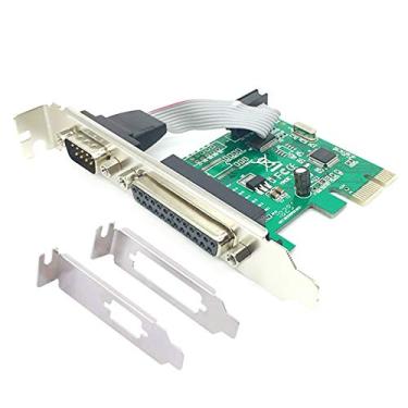 Imagem de Placa de expansão de série PCIe Combo Paralela PCI Express para impressora LPT Porta RS232 Com Adaptador de porta IEEE 1284 Placa de controle WCH382 Chip para Desktop PC Windows 10 com suporte baixo