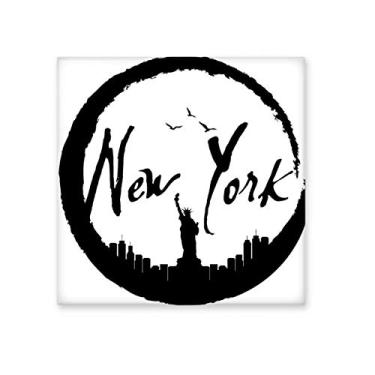 Imagem de Decalque brilhante de azulejo de cerâmica New York USA Liberty Outline