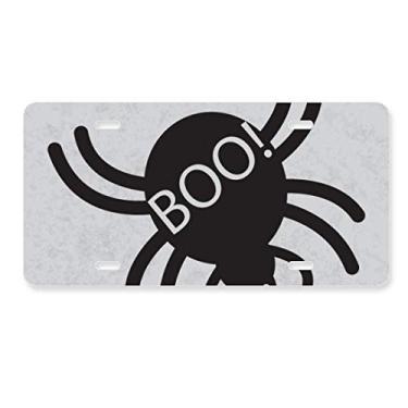 Imagem de DIYthinker Etiqueta de aço inoxidável para decoração de placa de carro de aranha negra Halloween