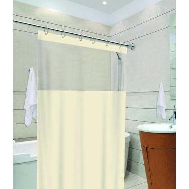 Imagem de Cortina Box Para Banheiro Bege Com Visor Pvc - Saber Decor