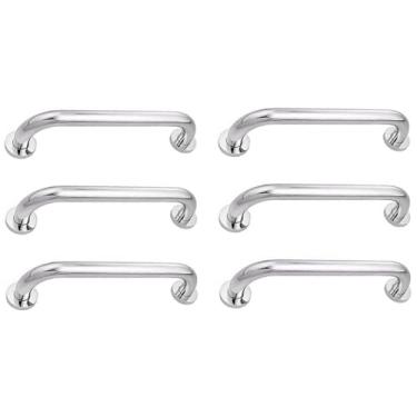 Imagem de Alça de Apoio 30cm Barra Inox Kit 6 Unidades Idoso Cadeirante Deficiente Box Banheiro Corrimao Segurança Corredor Acessibilidade Suporte