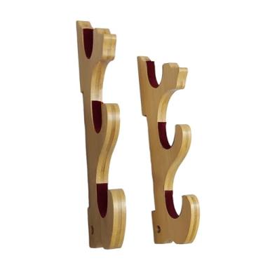 Imagem de Generic Montado na parede espada expositor gancho espada, veludo de bambu acolchoado, compacto multiuso espada display cabide para varas de pesca, 3 níveis