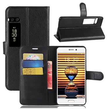 Imagem de Capa carteira MEIZU Pro 7, capa carteira flip de couro PU premium com compartimento para cartão, suporte e fecho magnético [capa interior à prova de choque de TPU] Compatível com MEIZU Pro 7