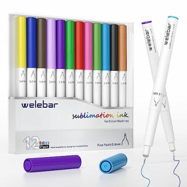 Imagem de Welebar Pacote com 12 canetas infusíveis compatíveis com Cricut Maker 3/Maker 4/Maker/Explore 3/Explore 4/Air 2/Air, conjunto de canetas de tinta de sublimação de 0,4 ponta para canecas, camisetas